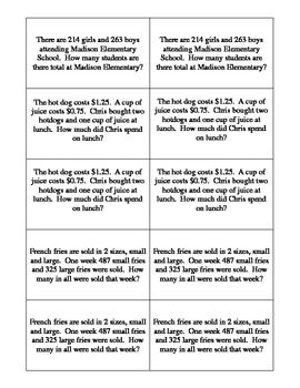 Preview of QR Code Addition Word Problems Task Cards