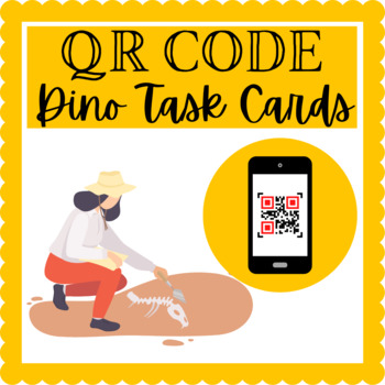 Preview of QR Code Dinosaur Task Cards