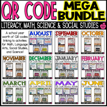 Preview of QR Code MEGA BUNDLE | Reading, Math, Science, Social Studies