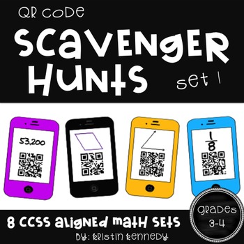 Preview of QR Code Scavenger Hunts for Grades 3 and 4 (8 Sets, CC Aligned-Math)