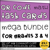 QR Codes Math Task Card Mega Bundle {ALL of my 3rd and 4th
