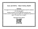 QR Code Scan, Listen, and Write Black History Month