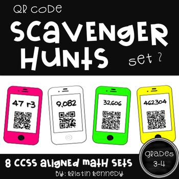 Preview of QR Code Scavenger Hunts: Grades 3 and 4 Math {Set 2}