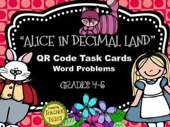 Preview of QR Code Task Cards ~ Decimal Word Problems