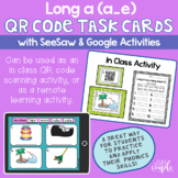 Long A QR Code Task Cards with Distance Learning Option (S