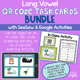 Long Vowel QR Code Task Card Bundle with Distance Learning