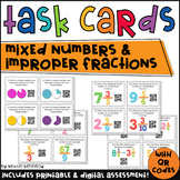 QR Code Task Cards: Mixed Numbers and Improper Fractions