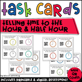 QR Code Math Task Cards: Telling Time to the Hour and Half-hour