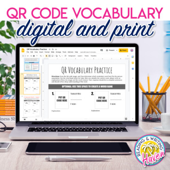 Preview of Vocabulary Associations with QR Codes: Digital and Print