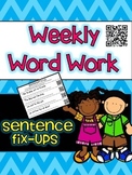 Sentence Editing Word Work with QR Codes