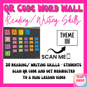 Preview of QR Code Word Wall - Reading and Writing Terms and Skills with Videos