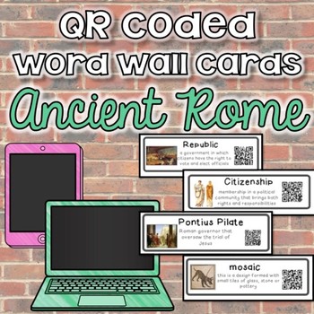 Preview of QR Coded Word Wall Cards- Ancient Rome
