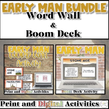 Preview of Early Man Vocabulary Word Wall Activity and Boom Deck Bundle