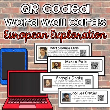 Preview of QR Coded Word Wall-European Exploration