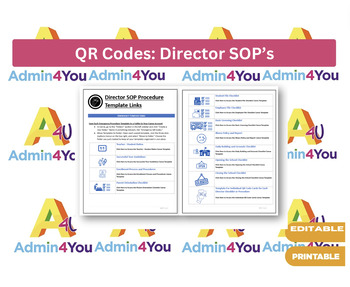 Preview of QR Codes for Director Standard Operating Procedures (SOP'S)