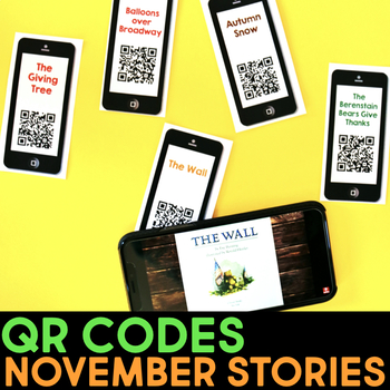 Preview of November Books Veteran's Day Stories QR Codes Read Alouds for Listening Center