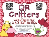 QR Critters: 2 & 3-Digit Addition {Valentine's Day}