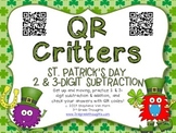 QR Critters: 2 & 3-Digit Subtraction {St. Patrick's Day}