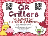 QR Critters: 2 & 3-Digit Subtraction {Valentine's Day}