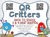 QR Critters: 3 & 4-Digit Addition {Back to School}