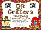QR Critters: 3 & 4-Digit Addition {Thanksgiving}