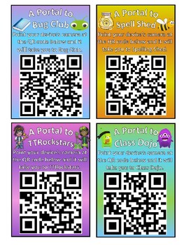 Preview of QR Poster to Help Children Log In to Websites Without Typing e.g. Class Dojo!