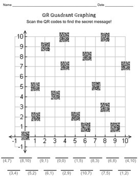 Preview of QR Quadrant Graphing