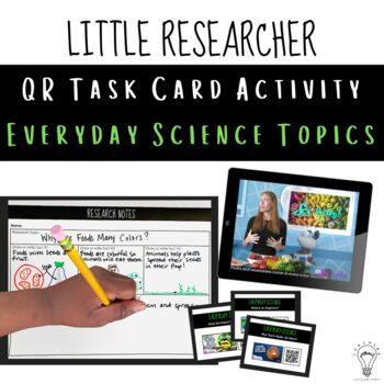 Preview of QR Research Task Cards Activity for ELA and Science - Grade 1, 2 and 3