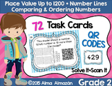 QR Task Cards Place Value Number Lines Comparing and Order