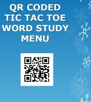 Preview of QR Coded Word Study Snow Day!!!