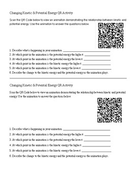 Preview of QR code Kinetic and Potential Energy Activity