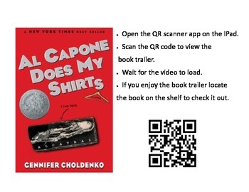 Preview of QR code link to book trailer for Al Capone Does My Shirts