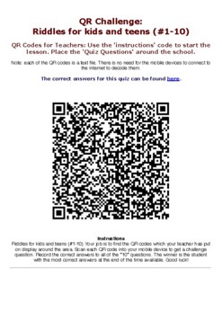 Preview of QR code hunt: Riddles for kids and teens