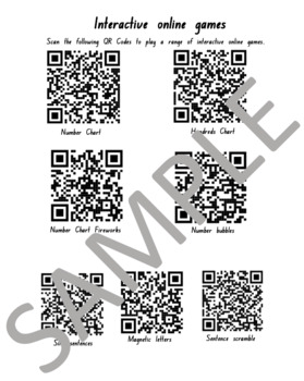 Preview of QR codes for interactive games