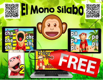 Preview of Spanish QR Codes - Mono Silabo - TeacherTube Videos - FREE