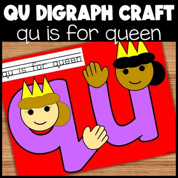 Preview of QU Digraph Letter Craft | qu for queen printable phonics craft template