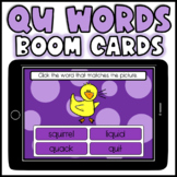 QU Words Boom Cards Picture Word Match Digraph