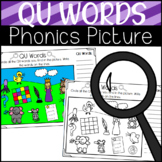 QU Words Digraph Picture Search Worksheets
