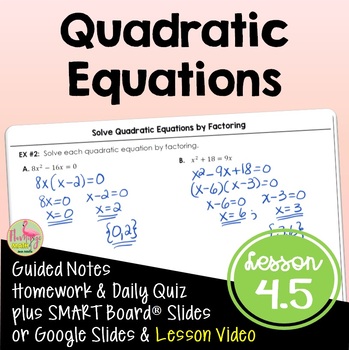 Preview of Quadratic Equations (Algebra 2 - Unit 4)