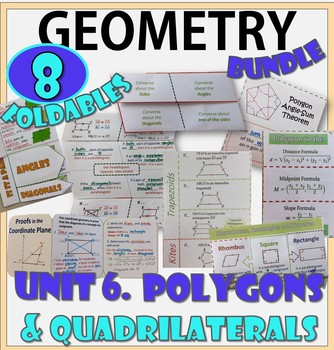 Preview of QUADRILATERALS UNIT 6.GEOMETRY Interactive Notebooks Bundle *DIGITAL+PDF+EASEL
