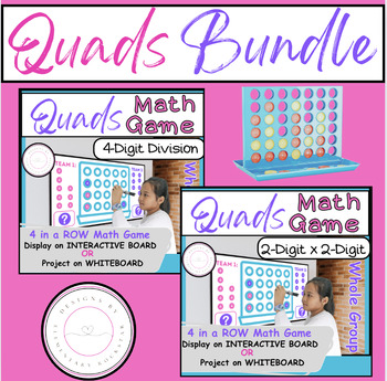 Preview of QUADS Math Game Bundle! Digital Resource/End of Year/Multiplication/Division