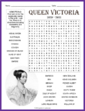 QUEEN VICTORIA Biography Word Search Puzzle Worksheet Activity