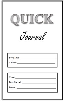 Preview of QUICK Reading Journal