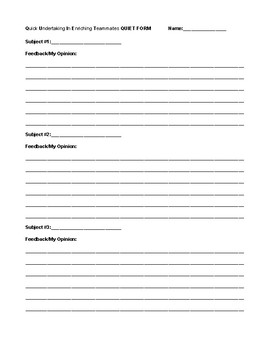 Preview of QUIET Worksheet  for Extra Middle School Student Focus Work