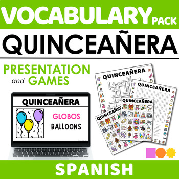 Preview of QUINCEAÑERA Vocabulary Game Pack - Word Search, Crossword & Bingo