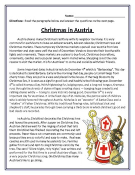 Preview of QUIZ: Christmas in Austria (Editable)