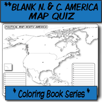 Preview of QUIZ North & Central America Political Map **Coloring Book Series**