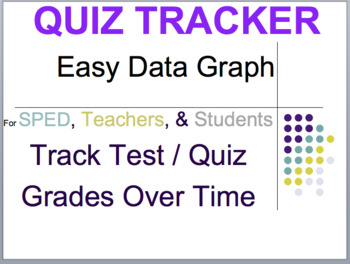 Preview of QUIZ TRACKER - Teacher & Student EASY GRAPH: Data Wall, IEP, Student Reflection