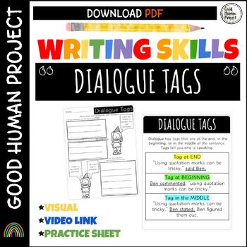 Preview of Dialogue Tags | Quotation Marks | Writing Skills | Grammar Support