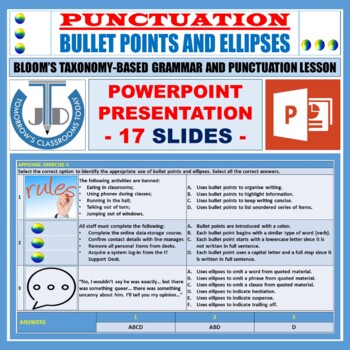 Preview of BULLET POINTS AND ELLIPSES - PUNCTUATION: POWERPOINT PRESENTATION